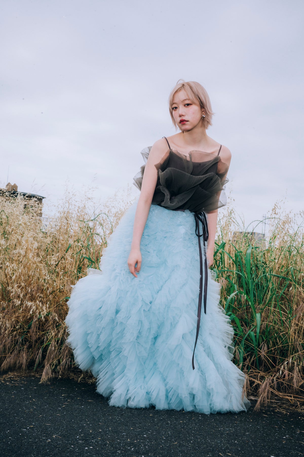 duo tulle dress(Choco Mint)