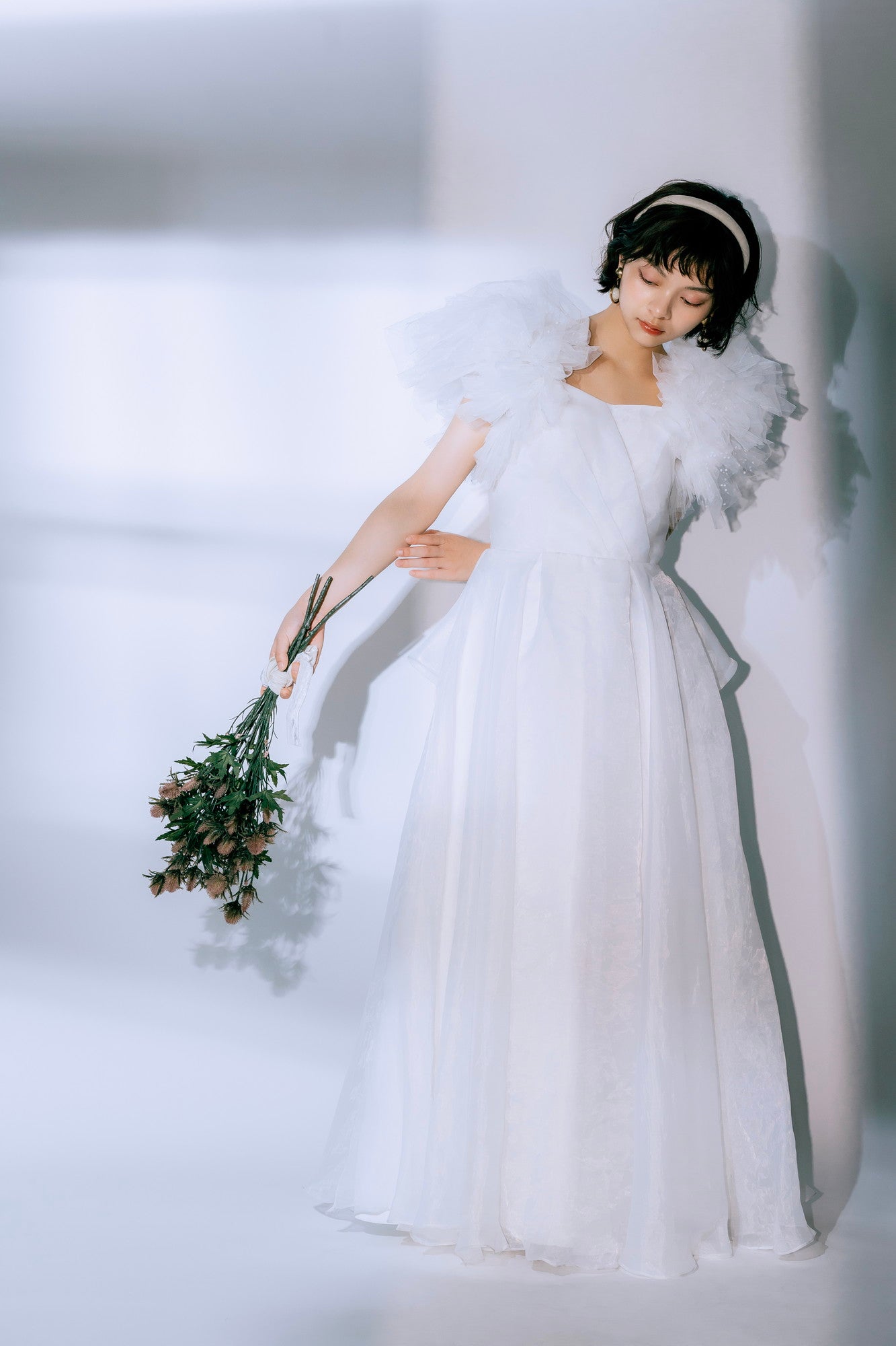 ruffled sleeves dress