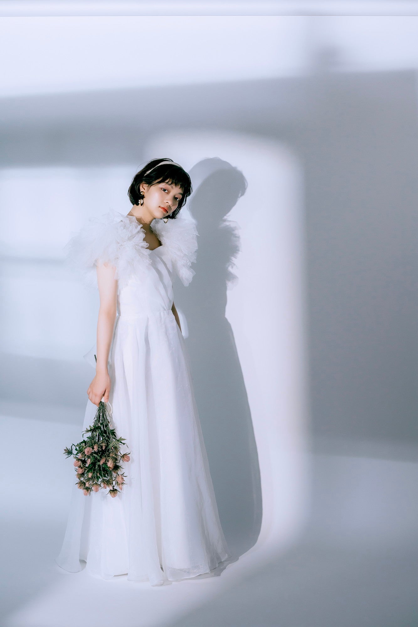 ruffled sleeves dress