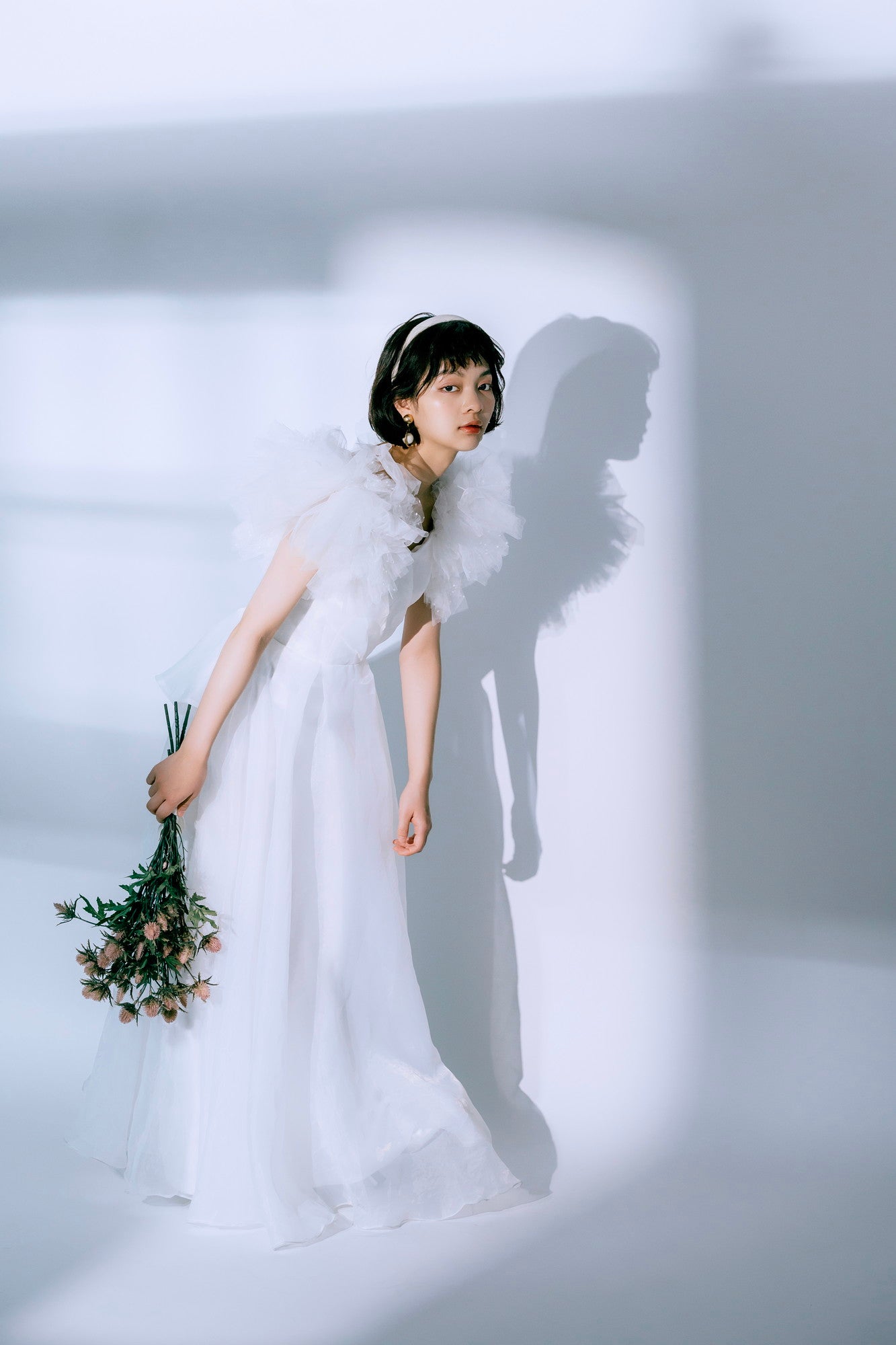 ruffled sleeves dress