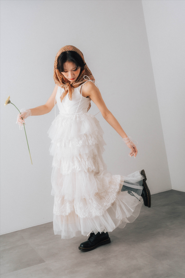 tiered tulle dress