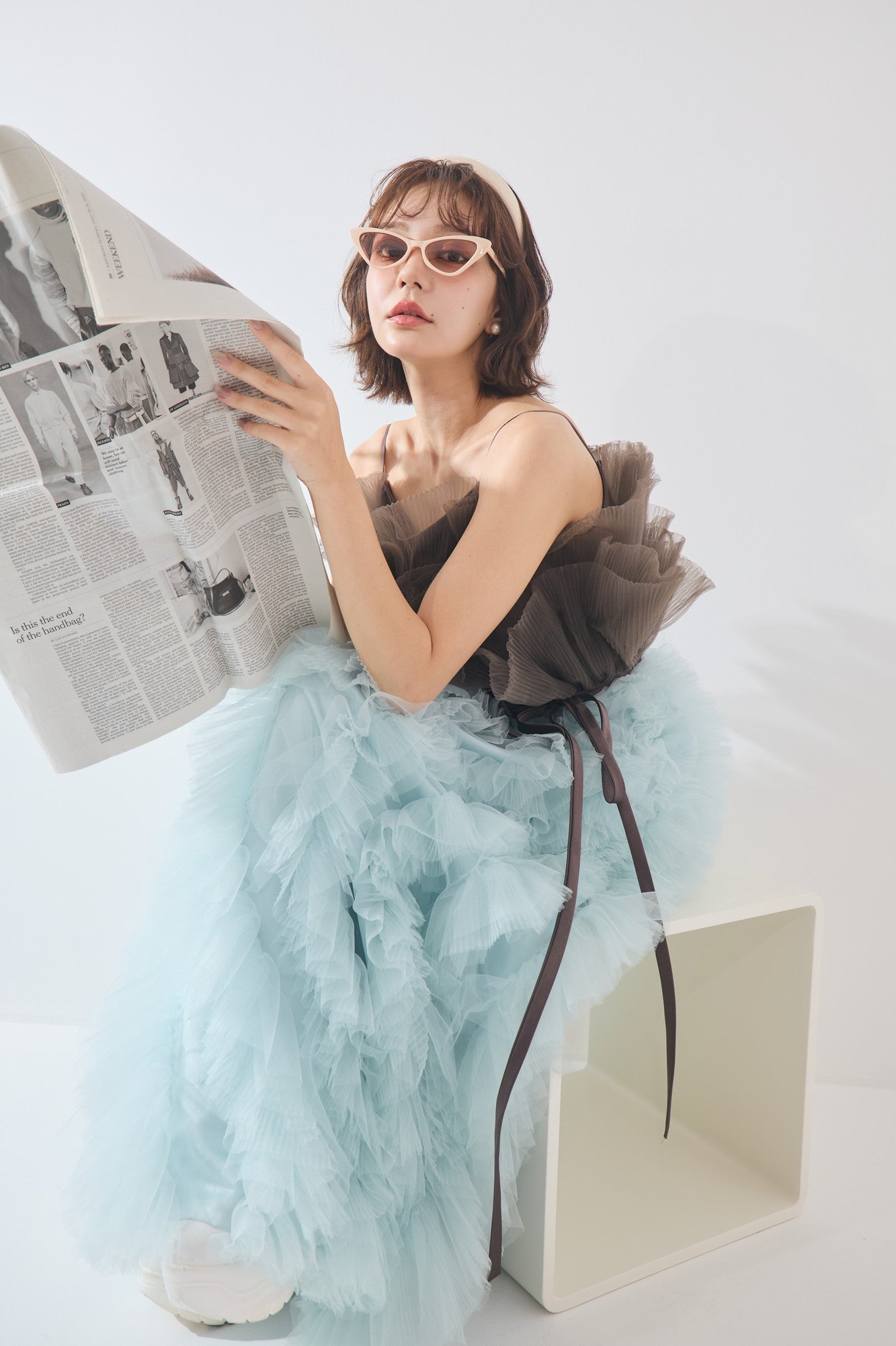 duo tulle dress(Choco Mint)