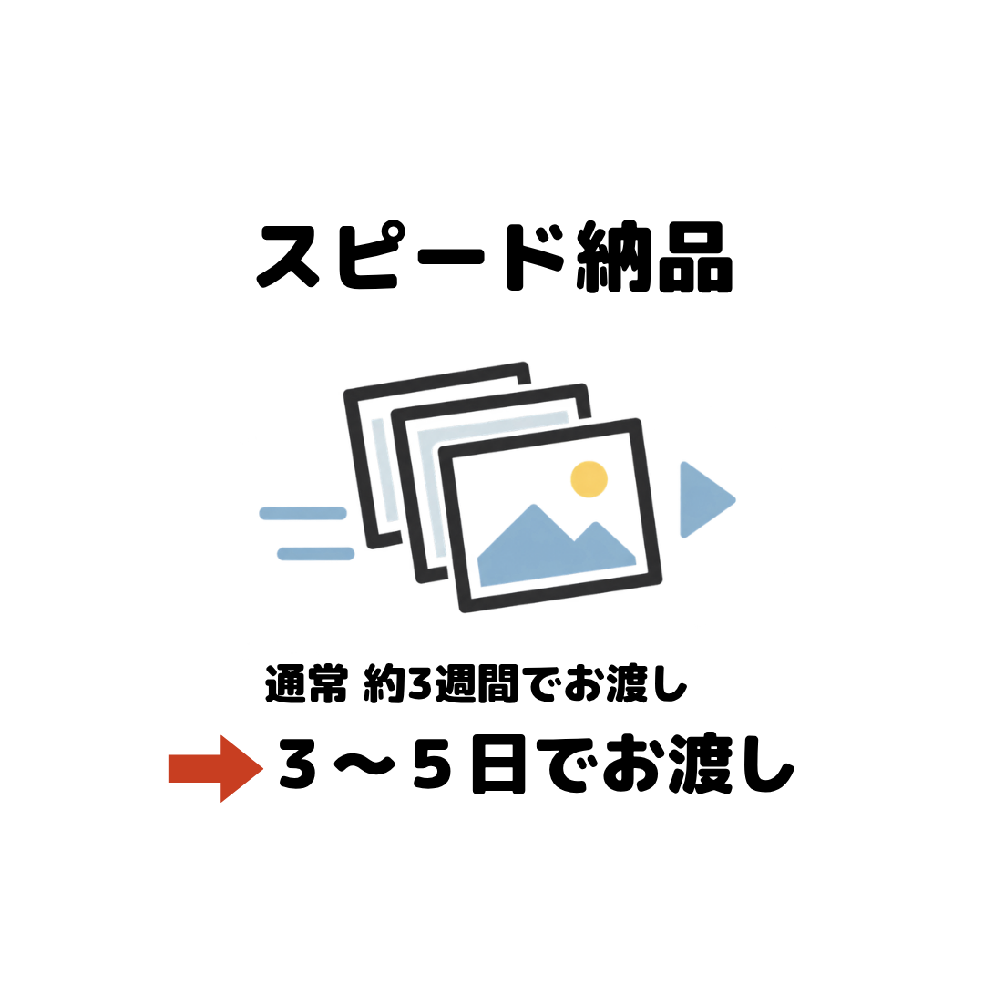 スピード納品(通常は撮影日から3週間の納期を3日〜5日で納品)
