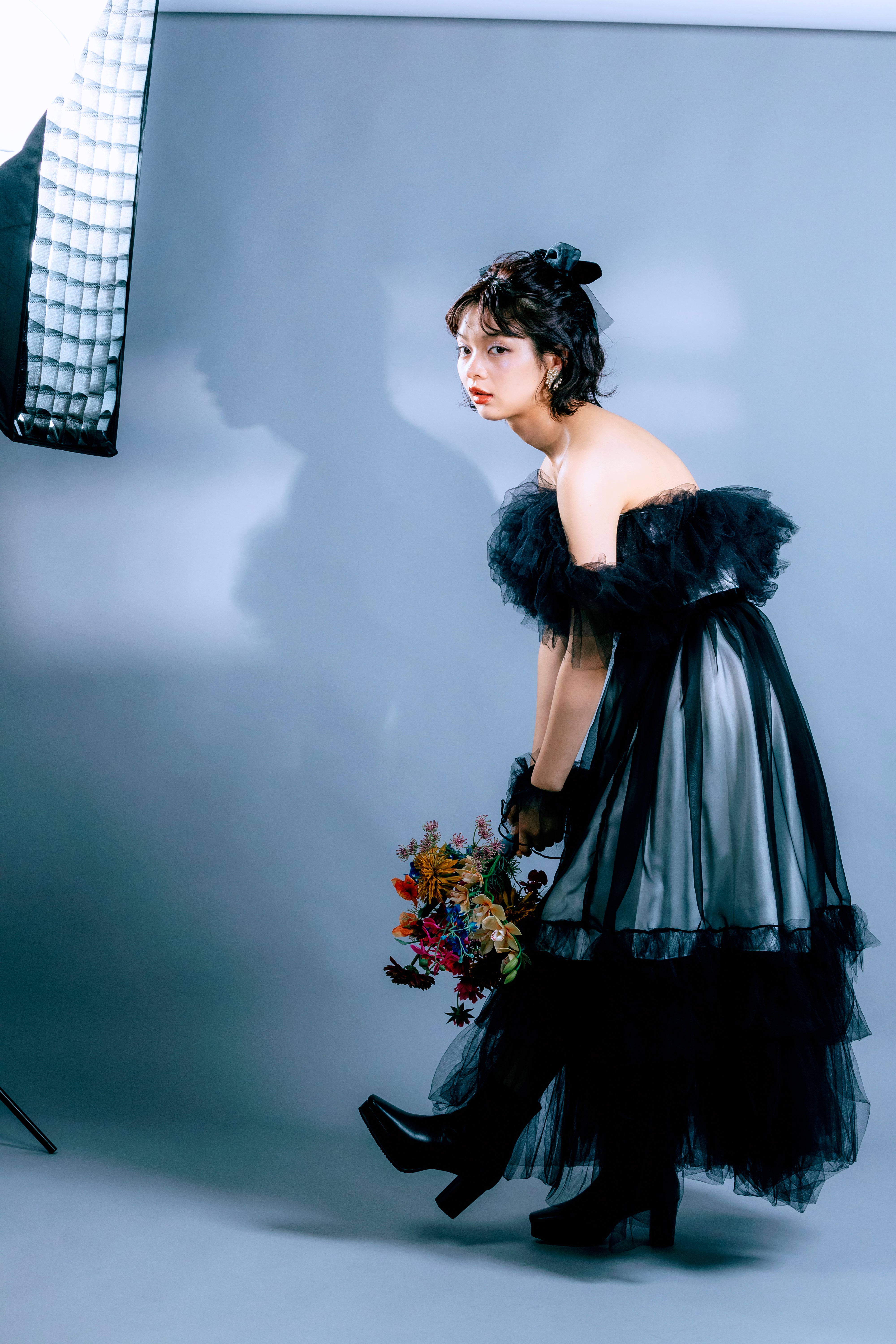 bicolor fluffy dress