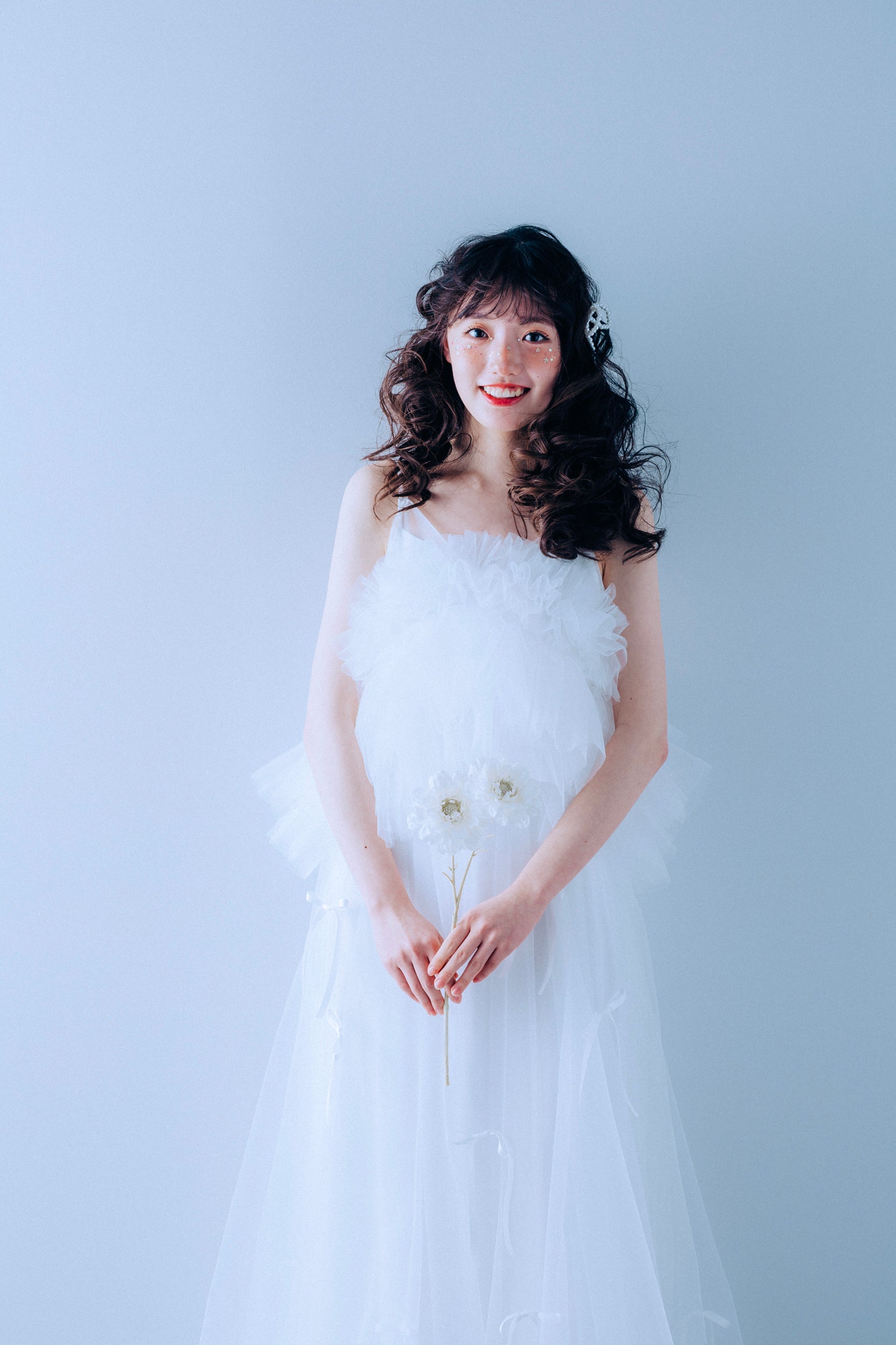 ribbon&tulle camisole dress