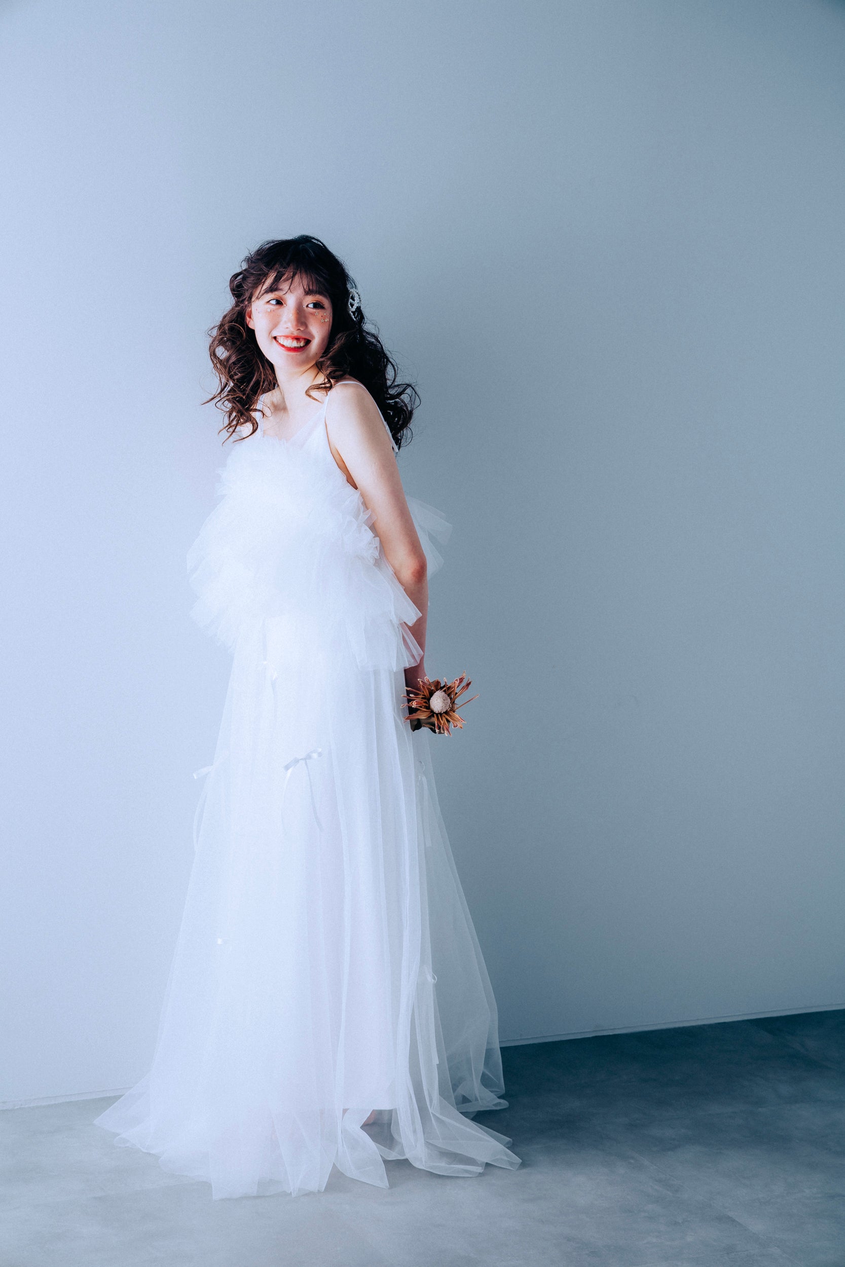 ribbon&tulle camisole dress