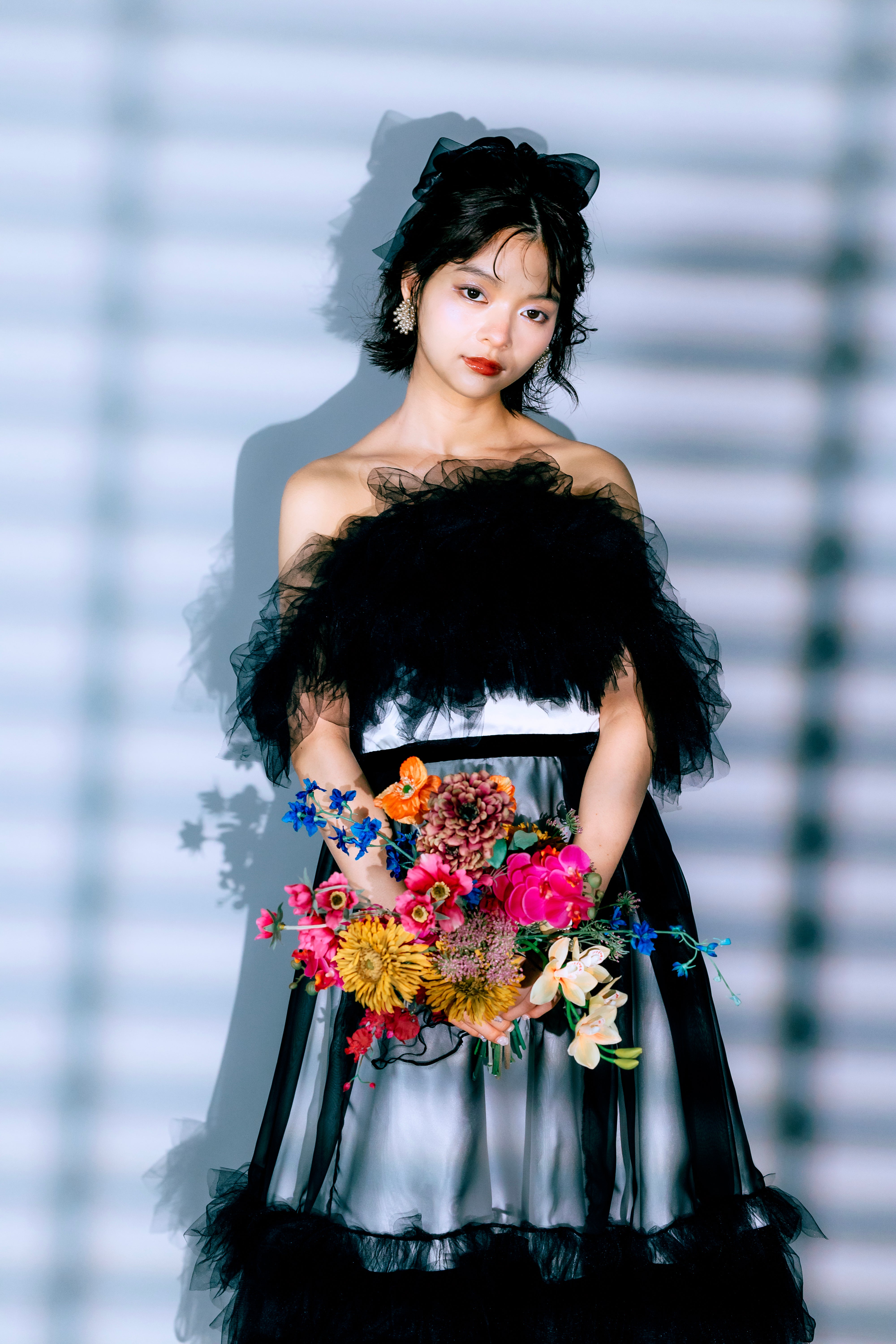 bicolor fluffy dress