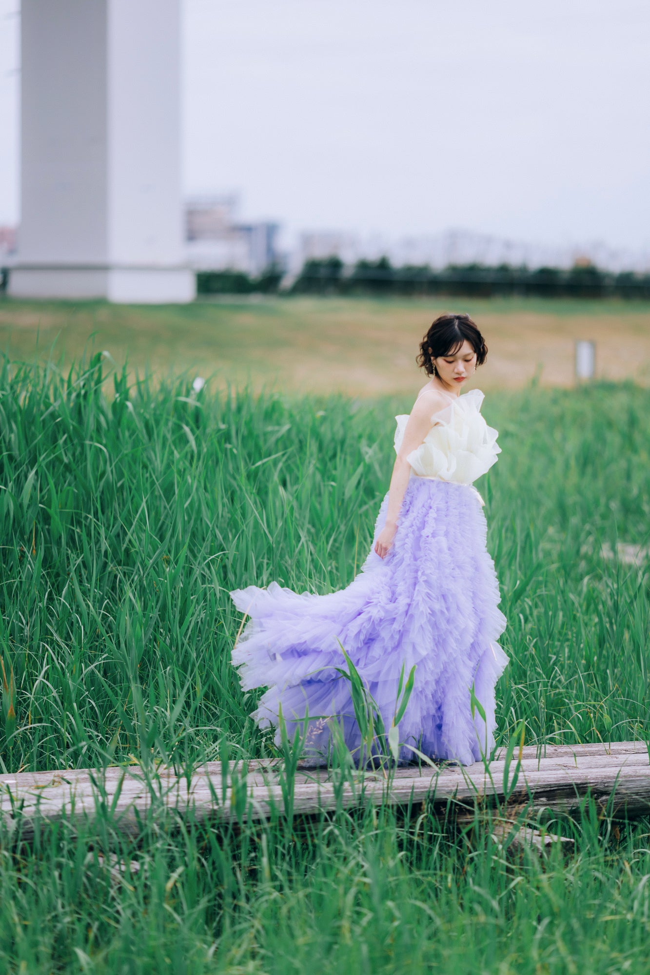duo tulle dress(Choco Mint)