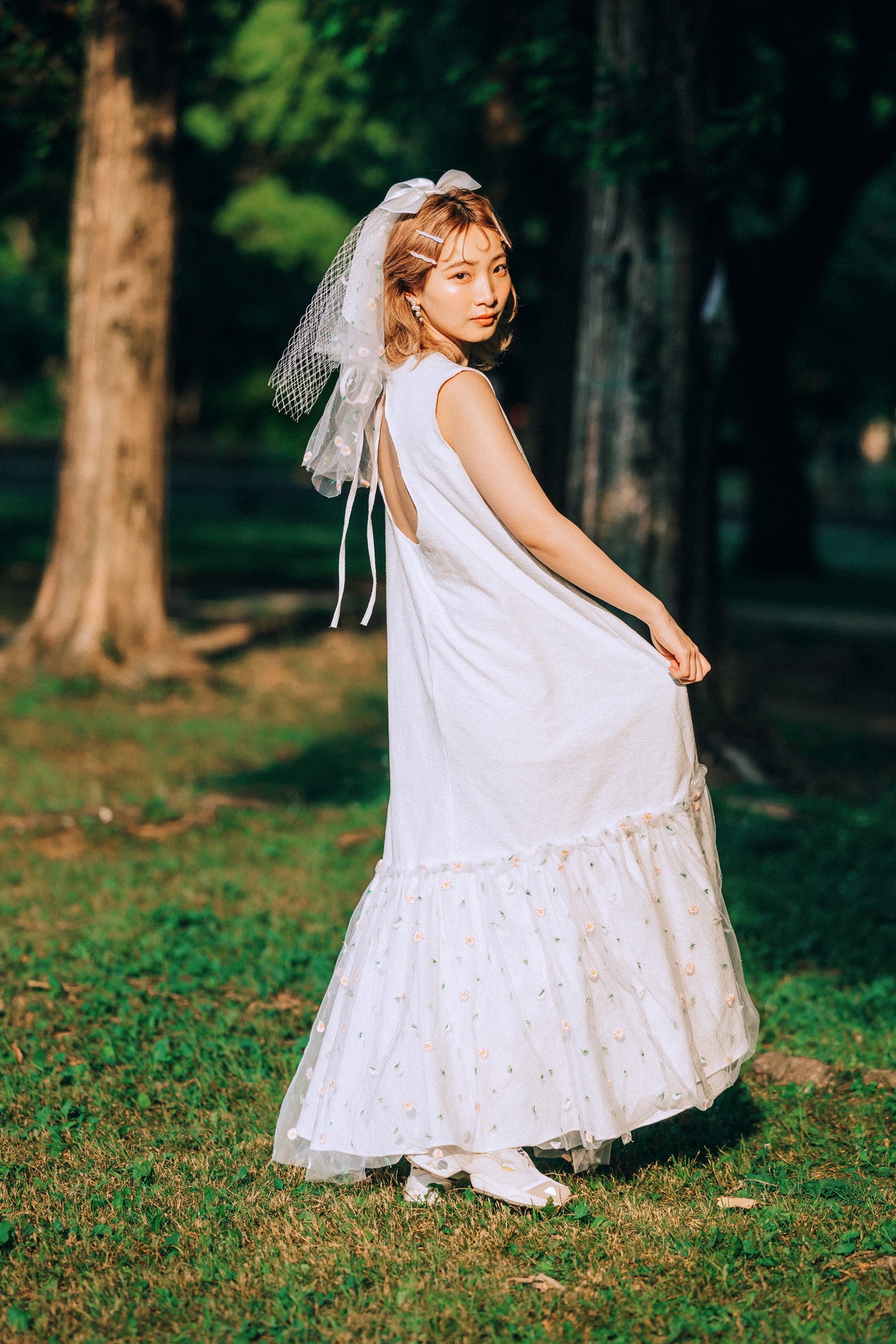 flower tulle one-piece