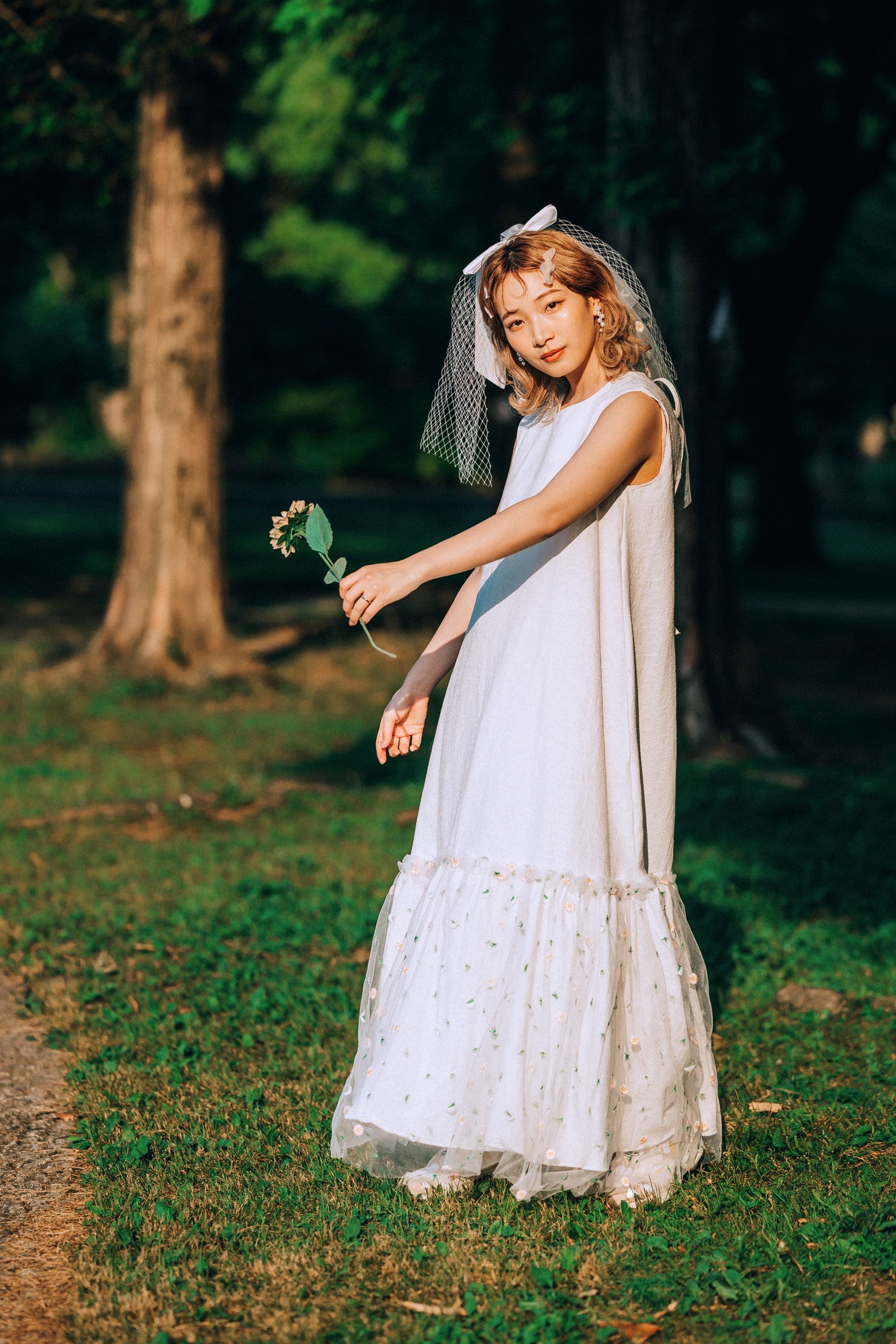 flower tulle one-piece
