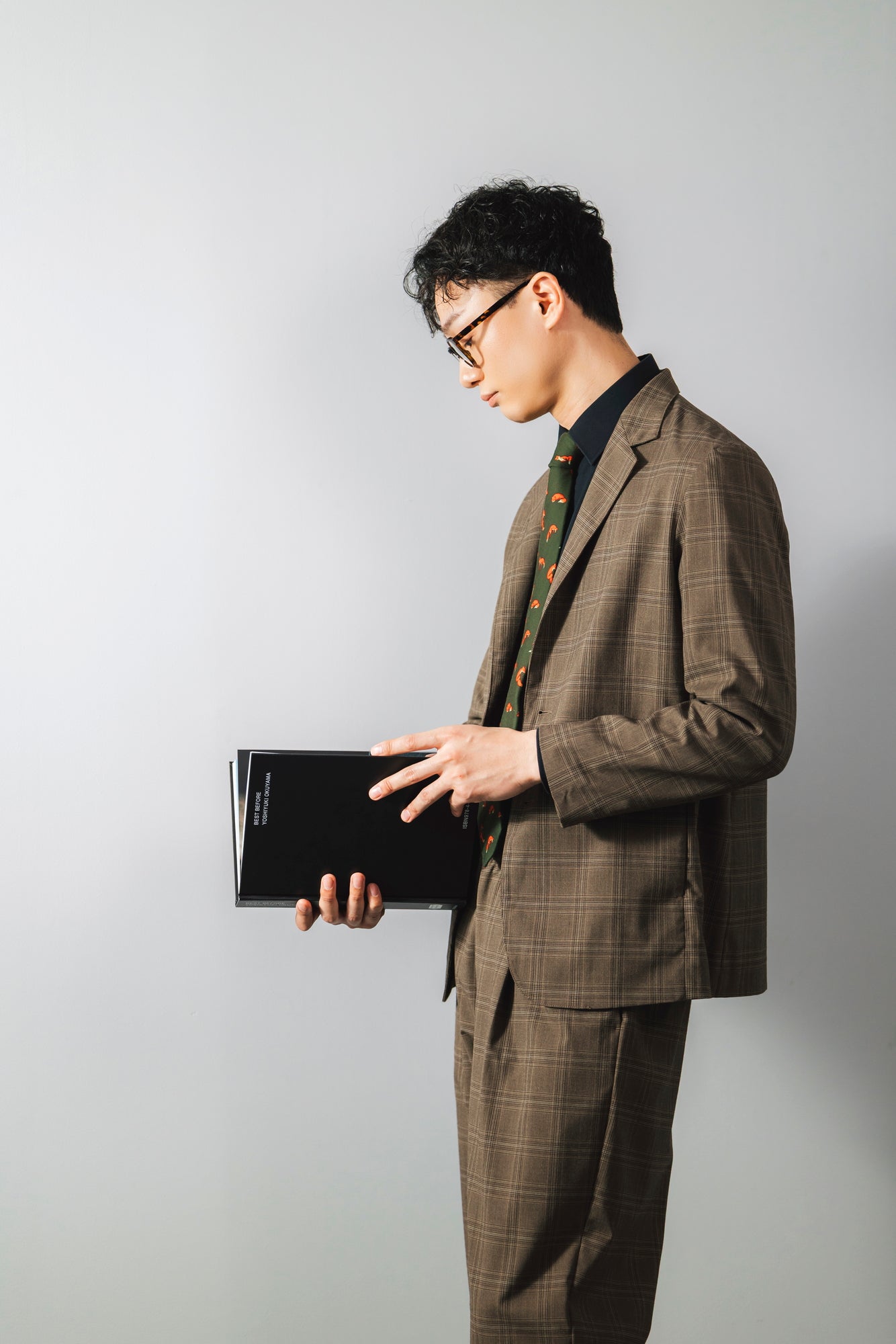 brown check 2-piece set