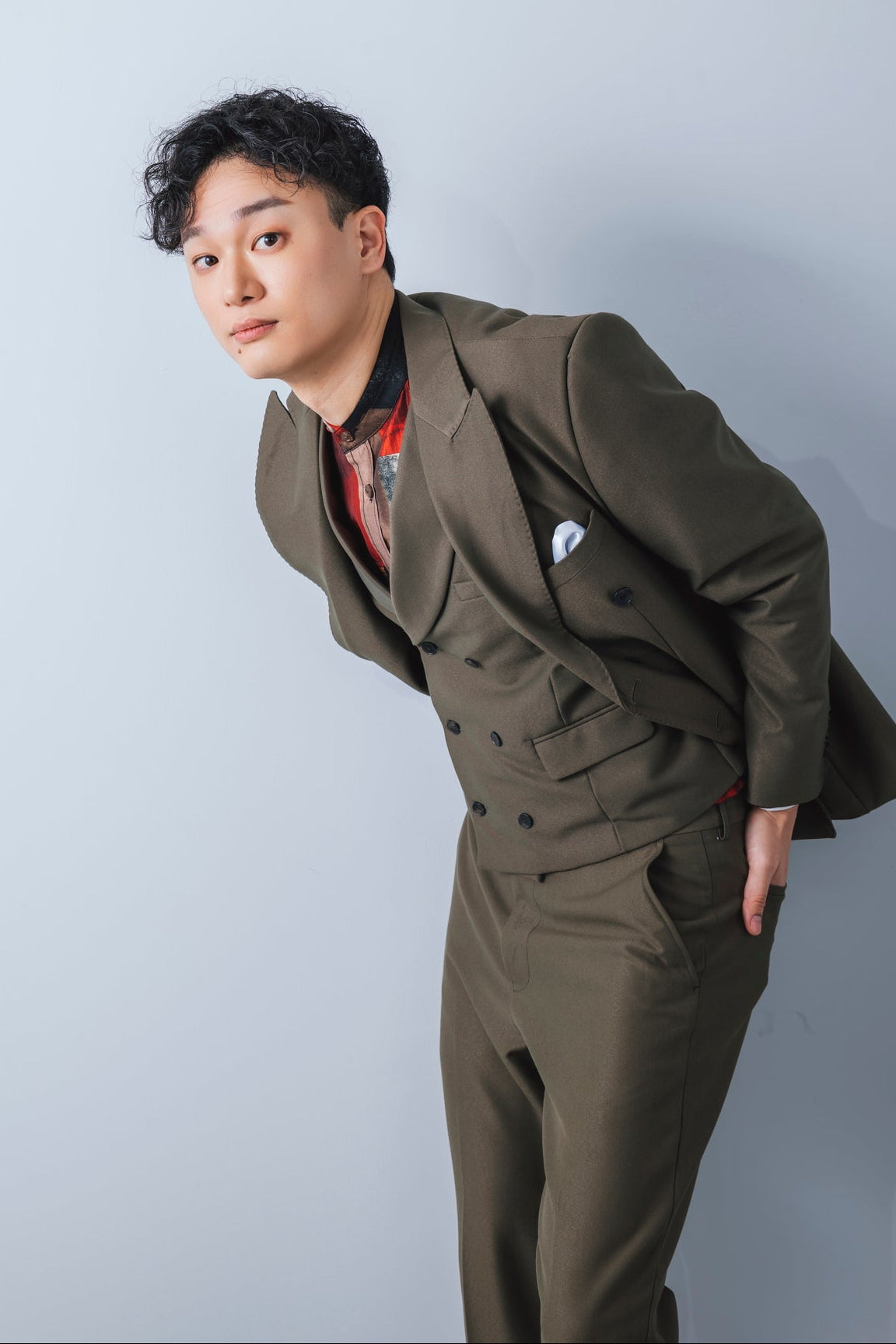 khaki 3-piece tuxedo