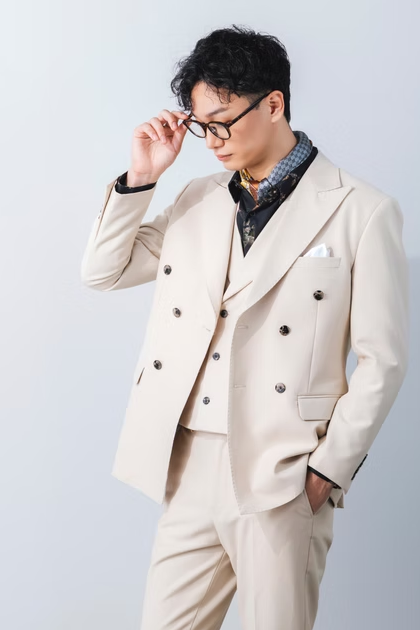 beige 3-piece tuxedo