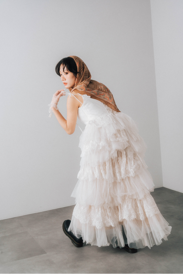 tiered tulle dress