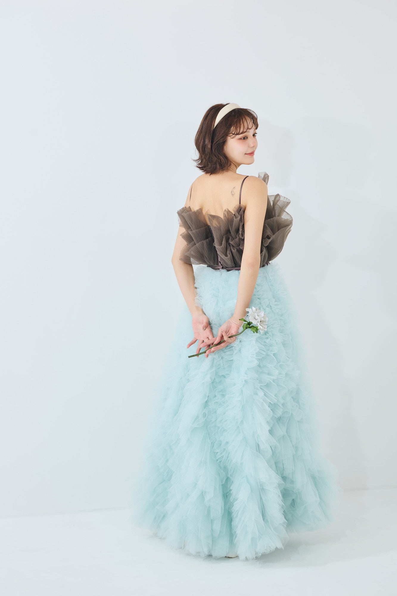 duo tulle dress(Choco Mint)