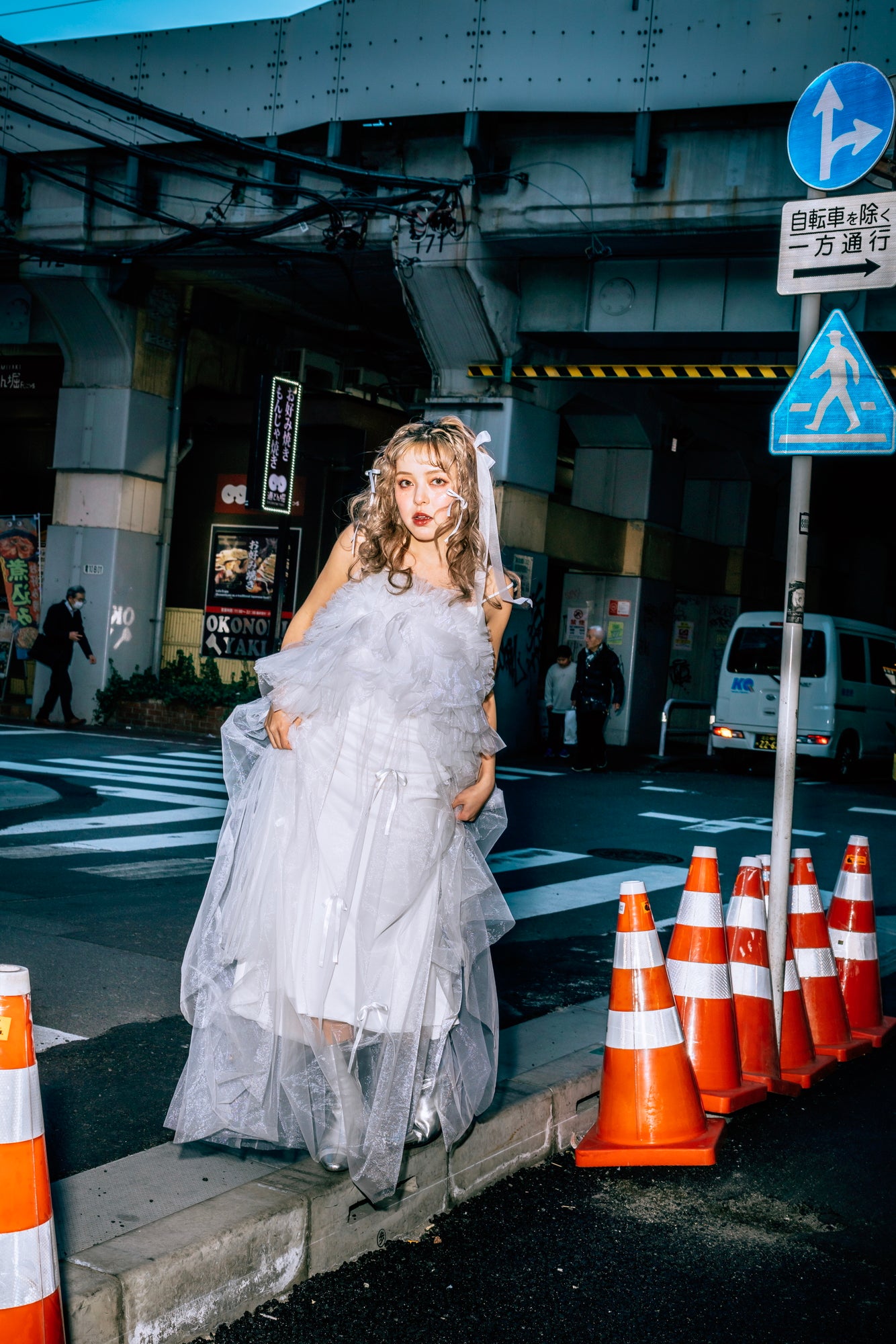 ribbon&tulle camisole dress