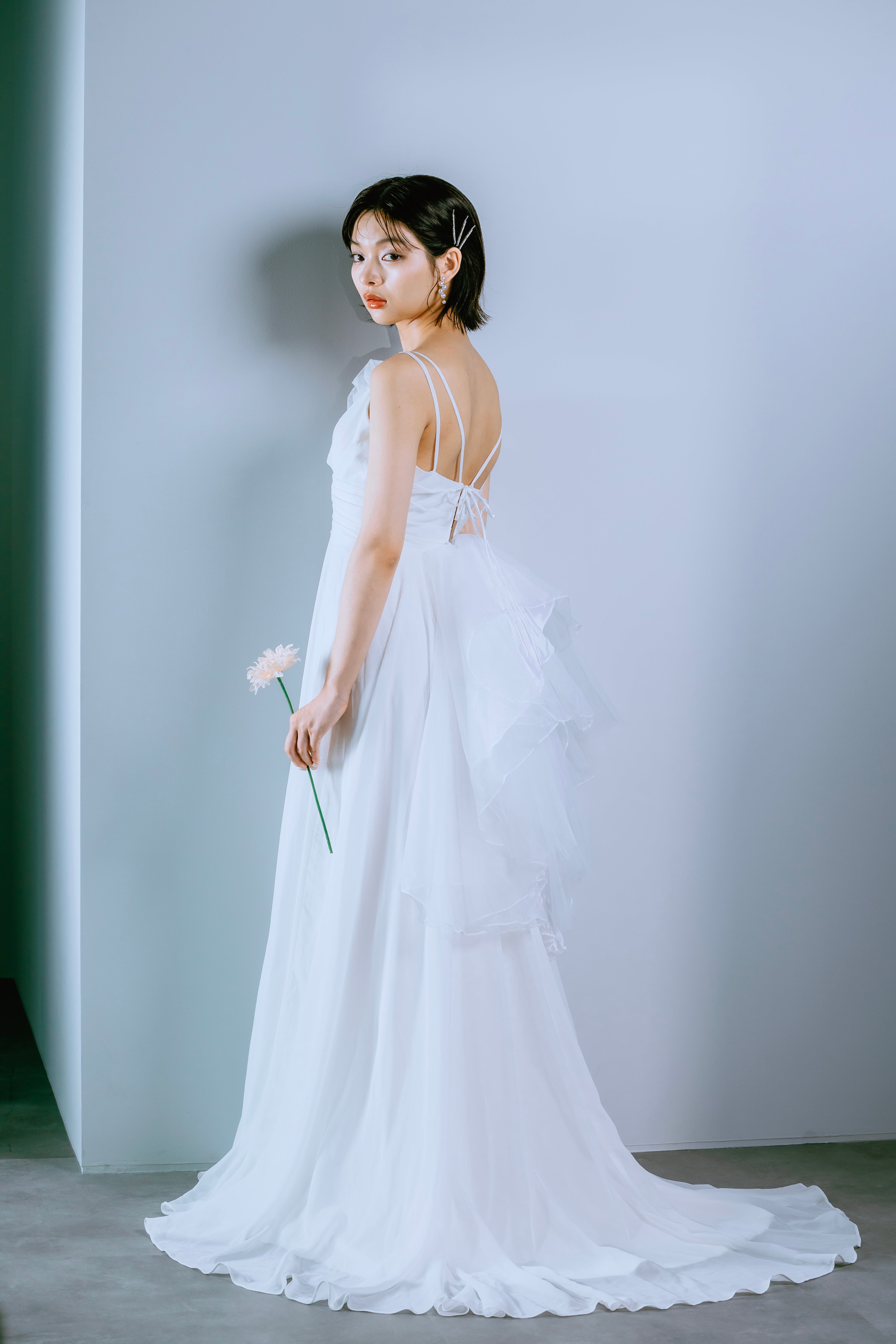 back frill dress